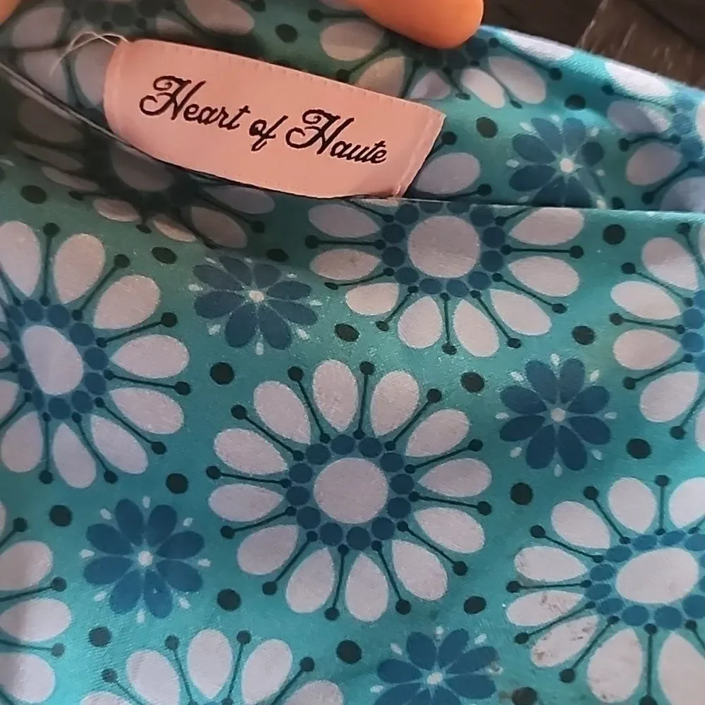 Heart Of Haute Floral Blue Sleeveless Dress Size S